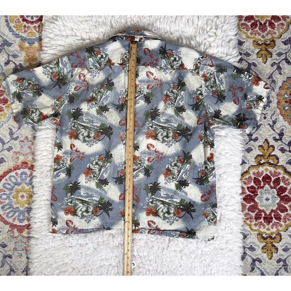 Columbia Mens Hawaiian Shirt Lg Short Sleeves Button Up Pocket 100% Cotton - Picture 6 of 6